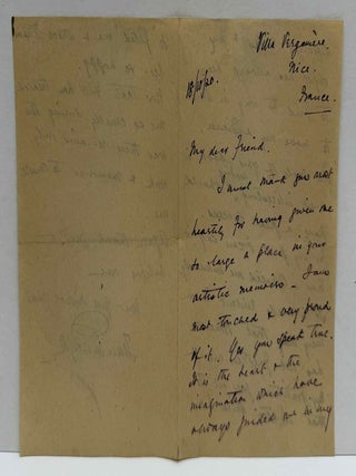 Letter handwritten and signed by Jean de Reszke.