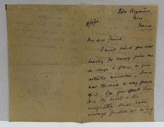 Letter handwritten and signed by Jean de Reszke.