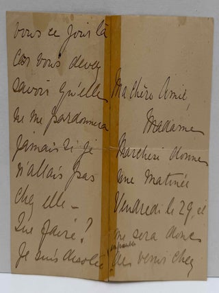 Letter handwritten and signed by Nellie Melba to her voice instructor Mathilde Marchesi.