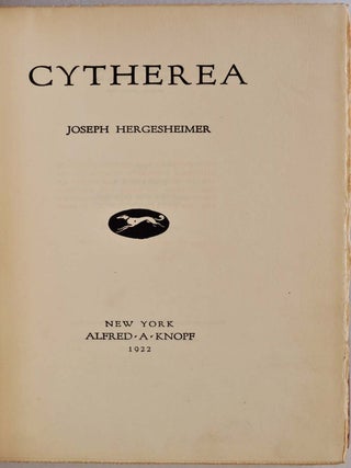 Cytherea. Limited edition signed by Joseph Hergesheimer.