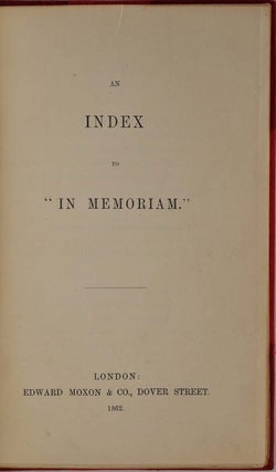 An Index to IN MEMORIAM.