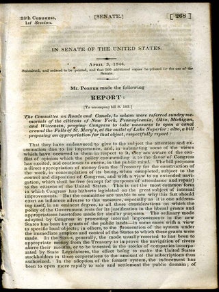 Item #6570ba Report to accompany bill S. 103...a canal around the Falls of St. Mary's, at the...