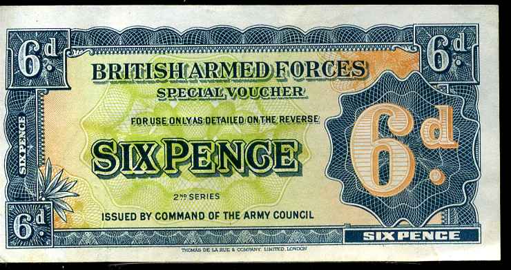Item #7735ba British armed forces special voucher. Great Britain.