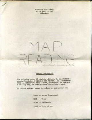 Item #7810ba Map reading. Wisconsin. State Guard