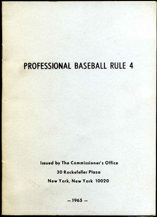 Item #8478ba Professional baseball rule 4. Ford Frick