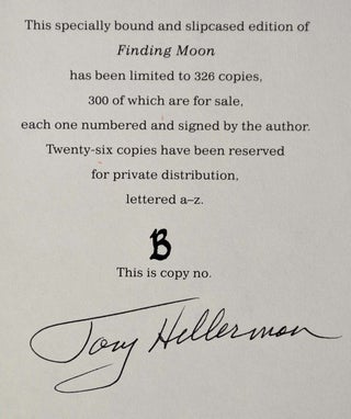 FINDING MOON. Limited lettered edition, signed by Tony Hillerman.