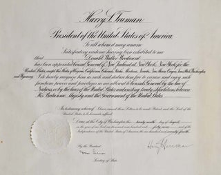 Item #a3612bap Document Signed by Harry S. Truman. Harry S. Truman