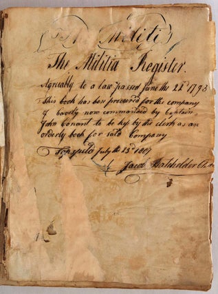 Item #a3698baY4 THE MILITIA REGISTER. Agreeably to a law passed June the 22nd 1793. This book has...