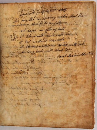 THE MILITIA REGISTER. Agreeably to a law passed June the 22nd 1793. This book has been preserved for the Company of Cavalry now commanded by Captain John Conant to be kept by the clerk as an orderly book of said company.