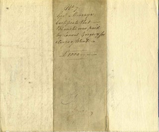 Receipt handwritten and signed by Gen. James Murray (1719-1794)